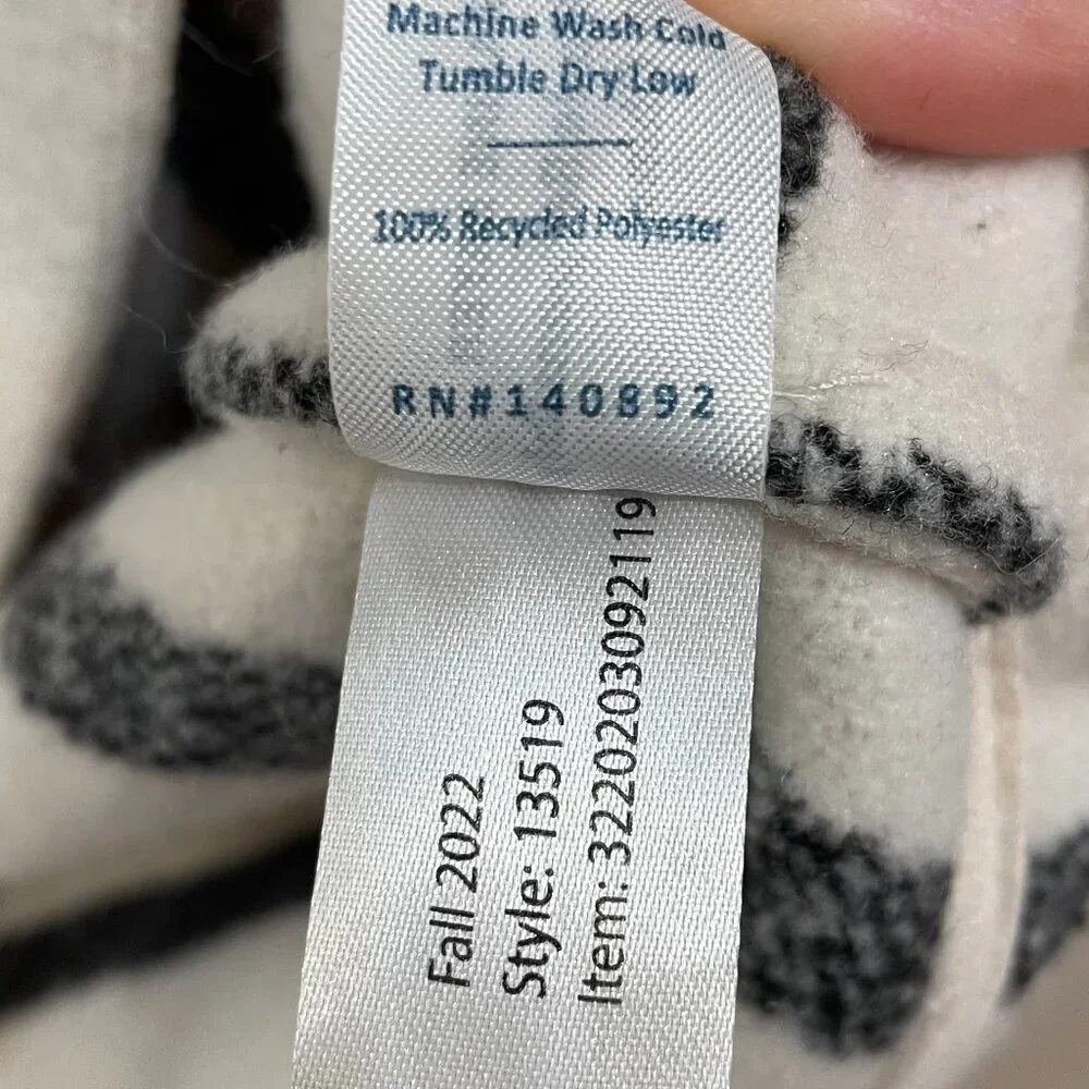 New Marine Layer Liverpool Windowpane Coatigan Ivory Black XS $168
